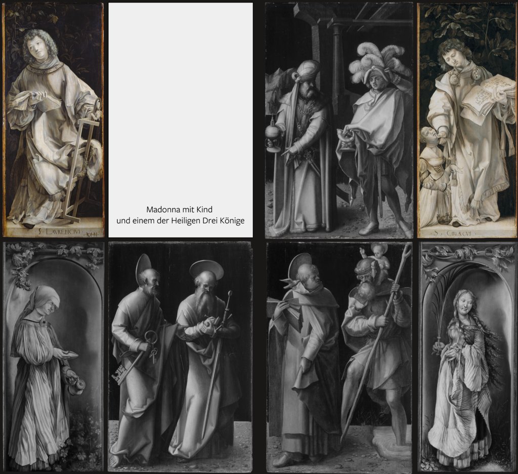 Der heilige Laurentius, der heilige Cyriakus (Obere Hälften der